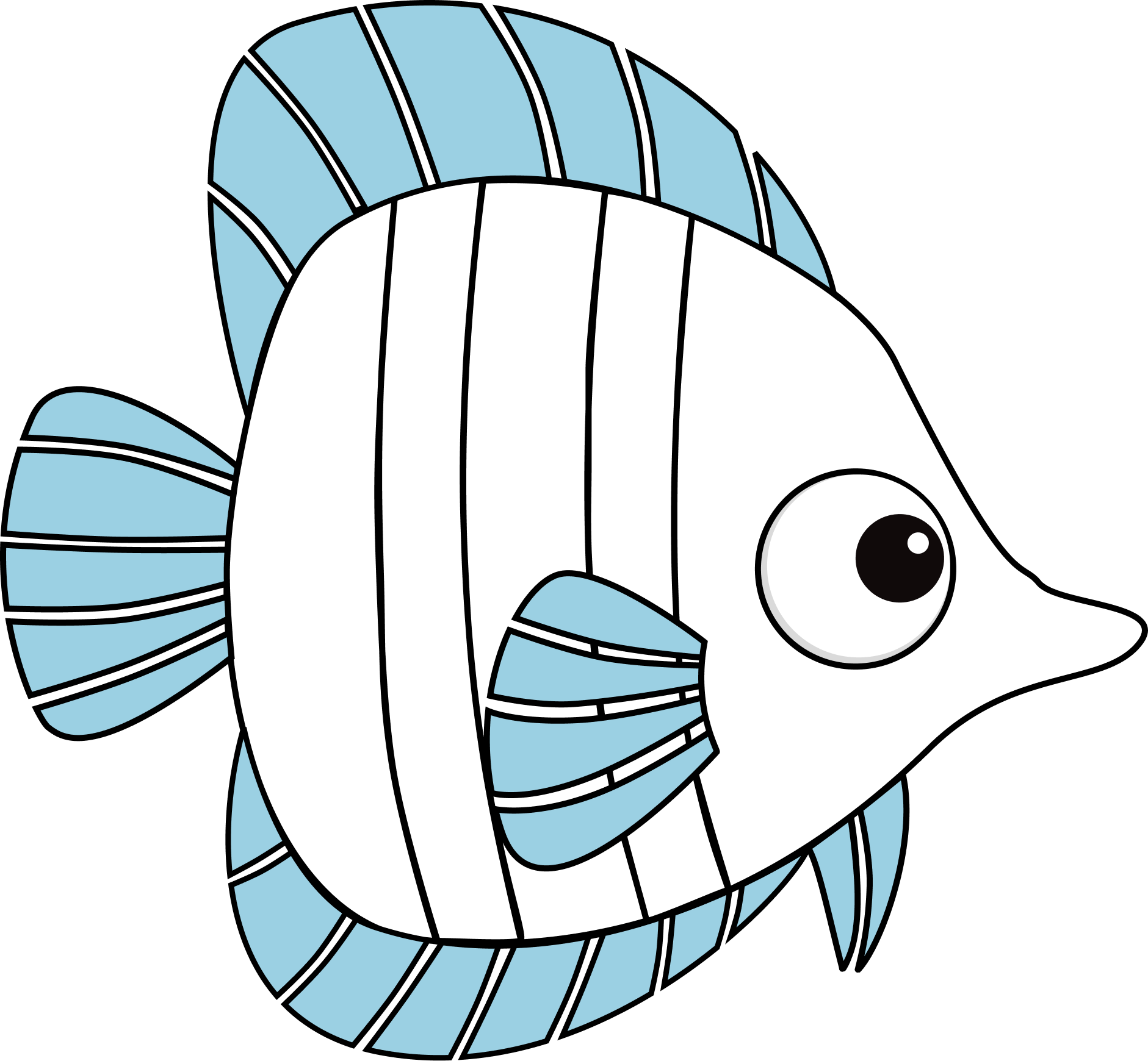 Pink og blå fisk